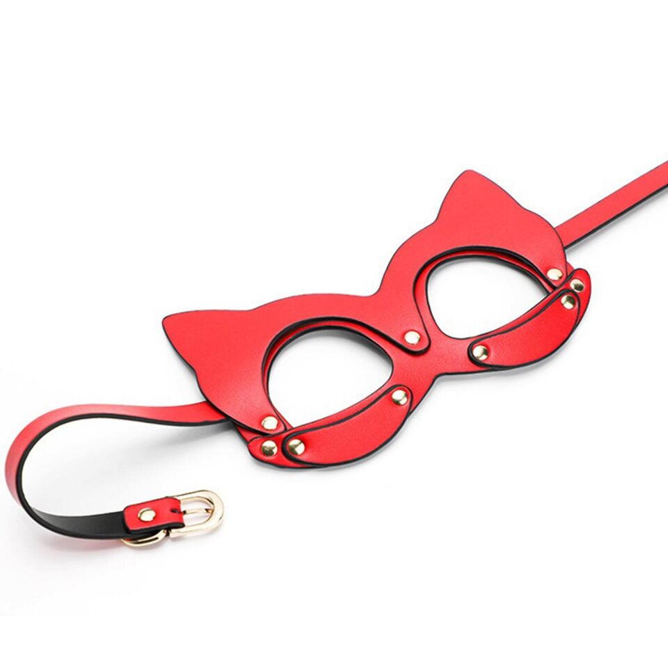 Deri Fantezi Maske Kırmızı