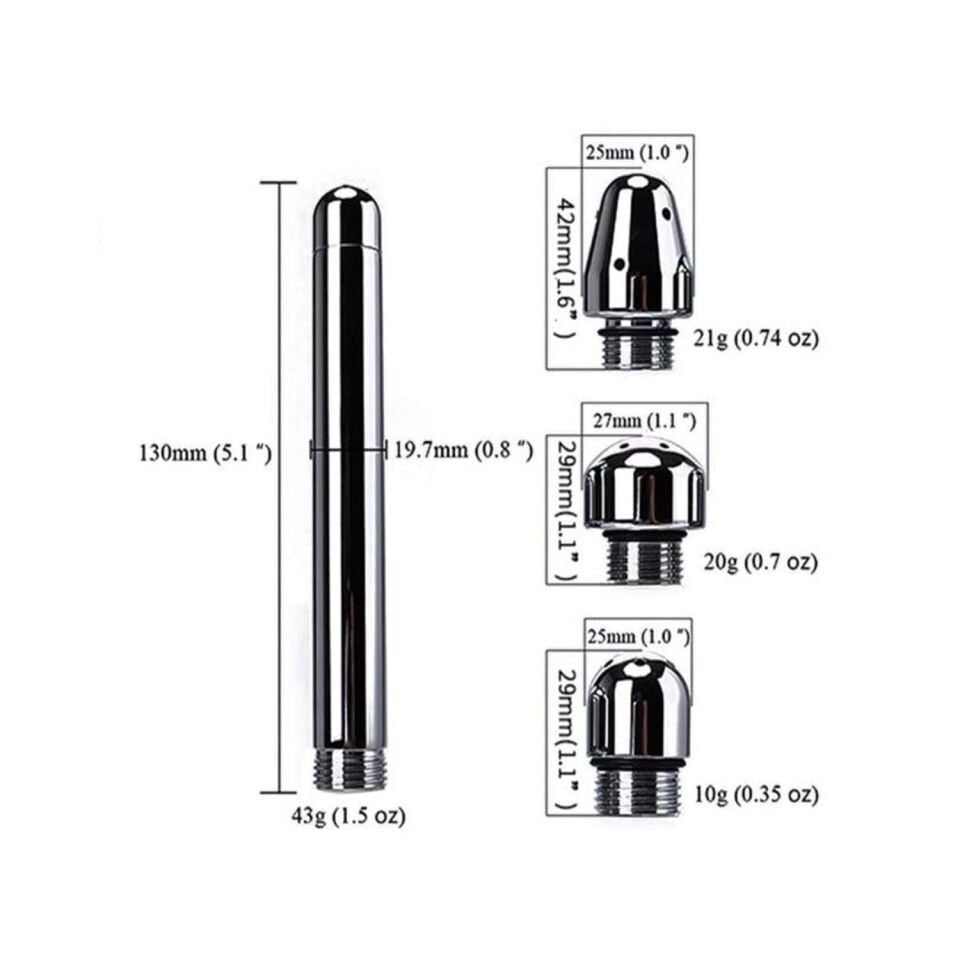 Paslanmaz Çelik Anal Duş Aparatı – 3 Farklı Başlıklı Temizlik Seti