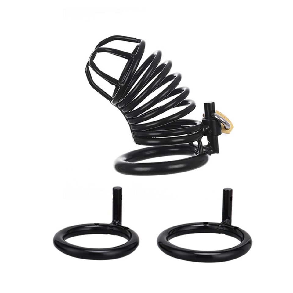 Siyah Metal Penis Kilidi 50mm  – Ayarlanabilir Çelik Kafes + Asma Kilit