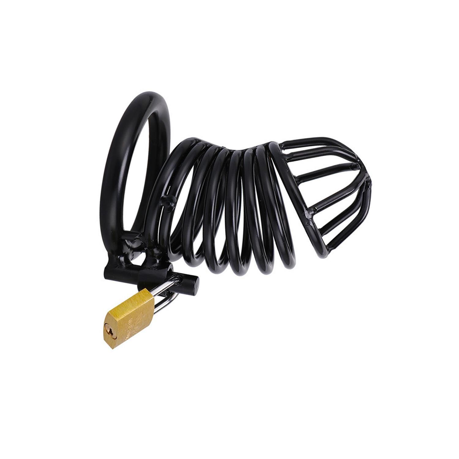 Siyah Metal Penis Kilidi 40mm  – Ayarlanabilir Çelik Kafes + Asma Kilit