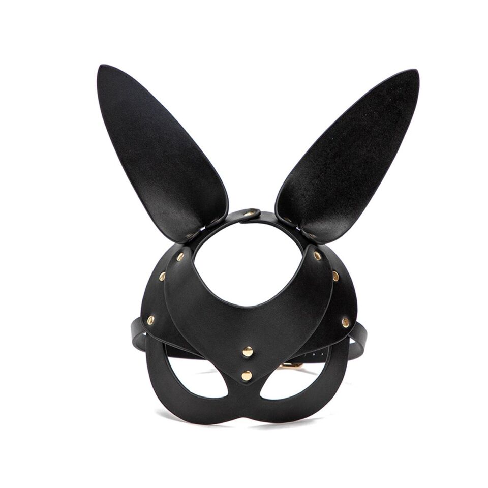 Deri Tavşan Maske Siyah