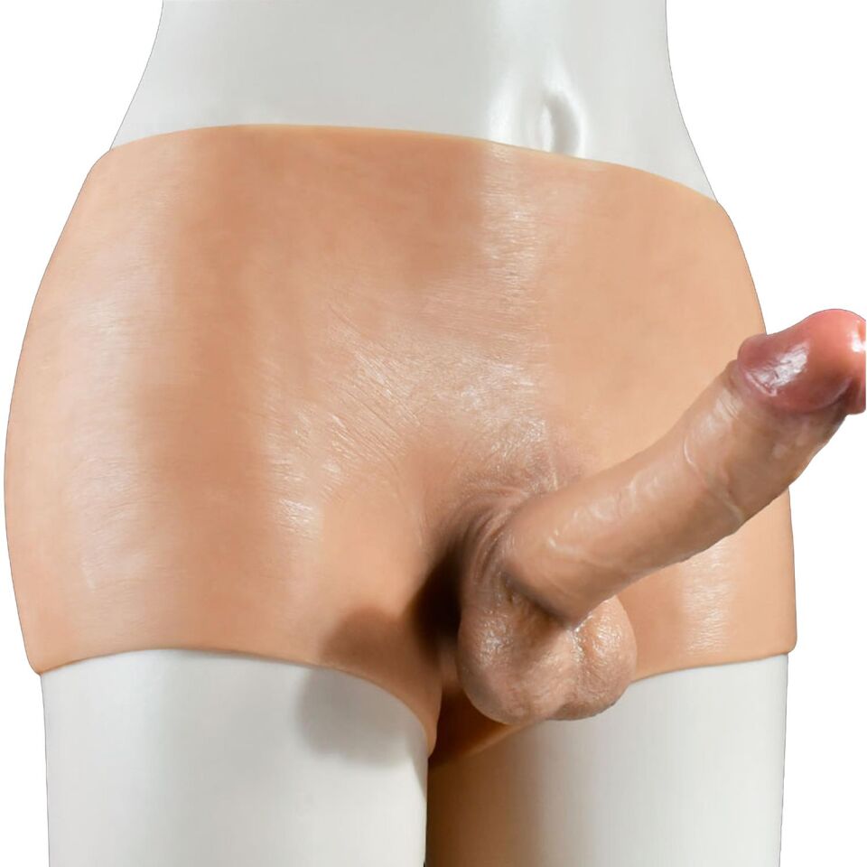 Giyilebilir Silikon Gerçekçi Dildo Pantolon Büyük Boy Dolu Strapon