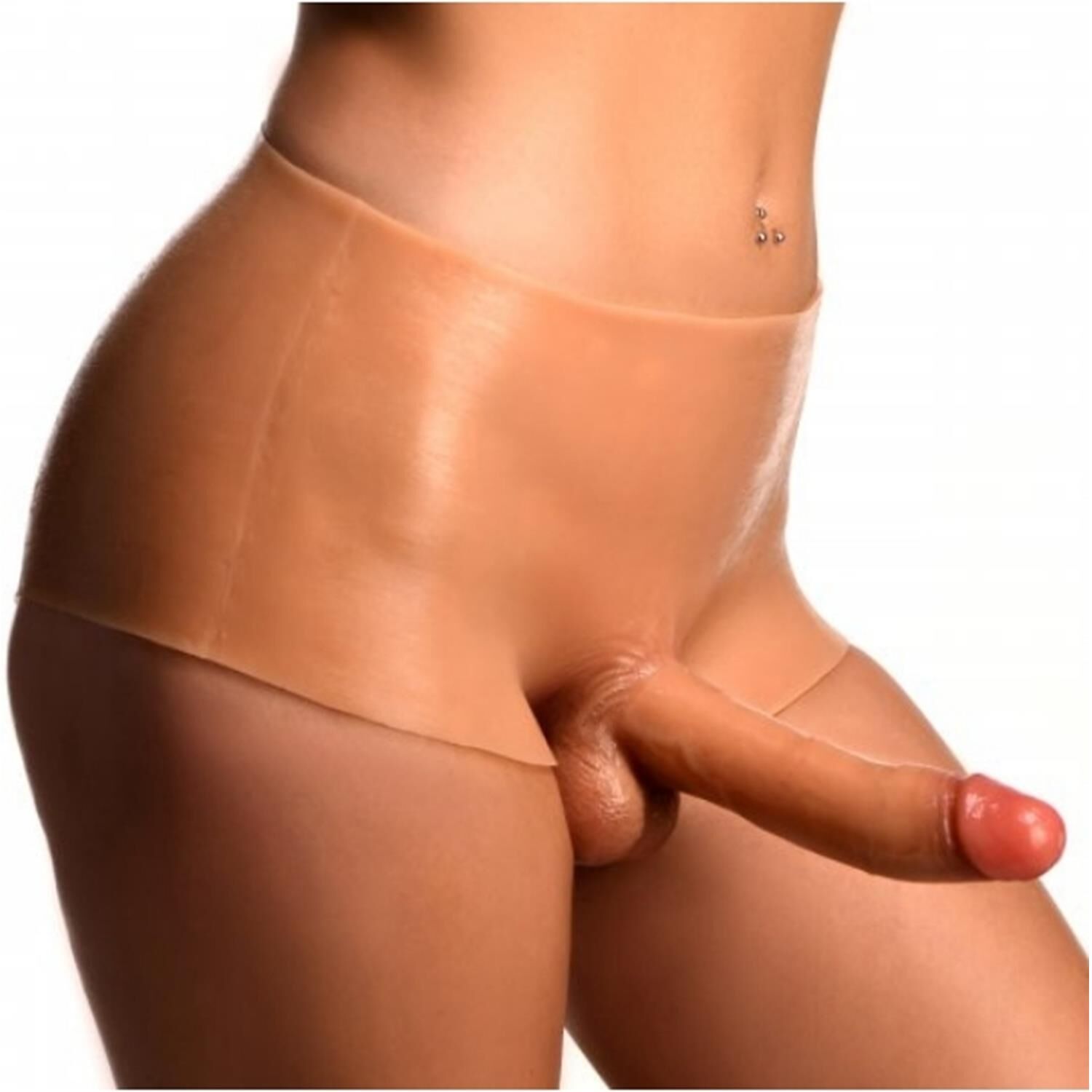 Giyilebilir Silikon Gerçekçi Dildo Pantolon Orta Boy Boş Strapon