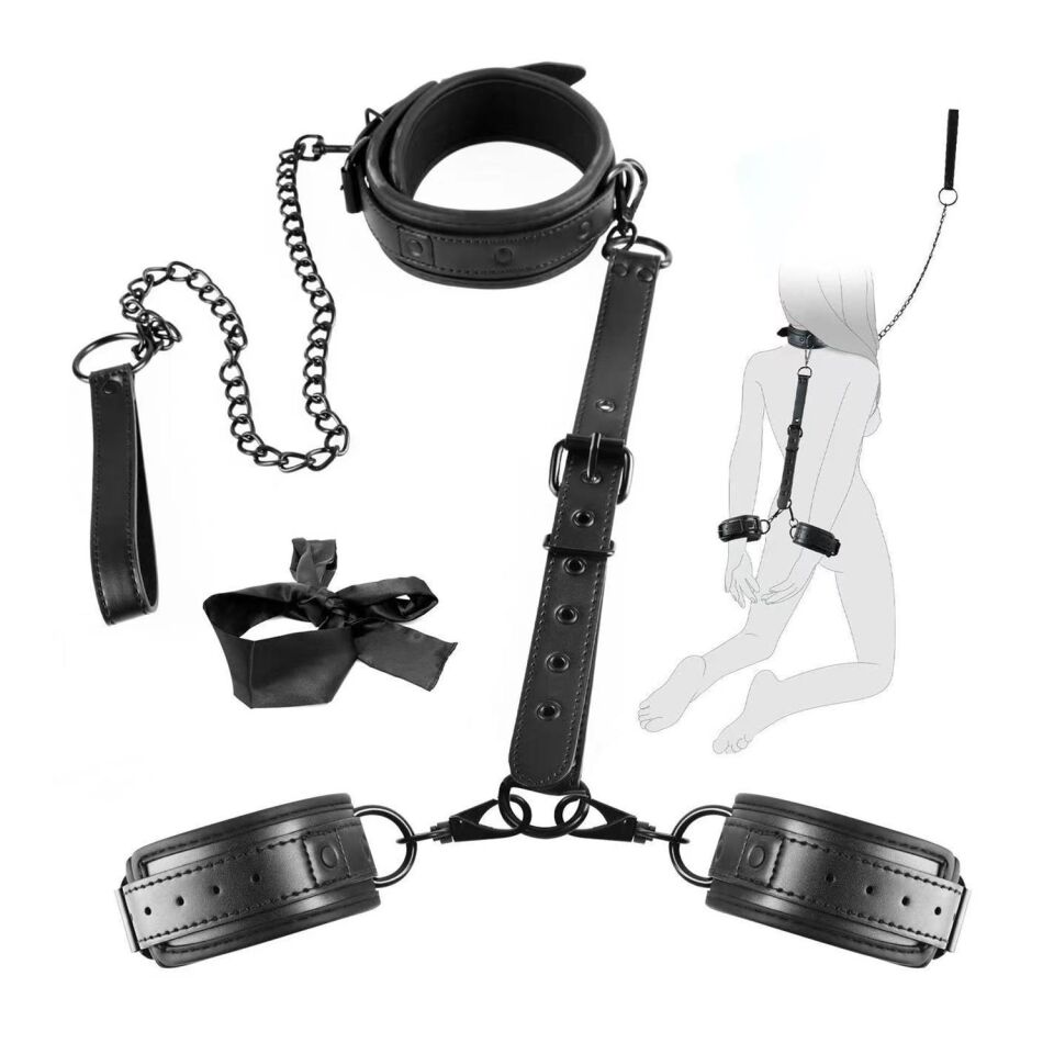 Deri Bağlama Seti Siyah