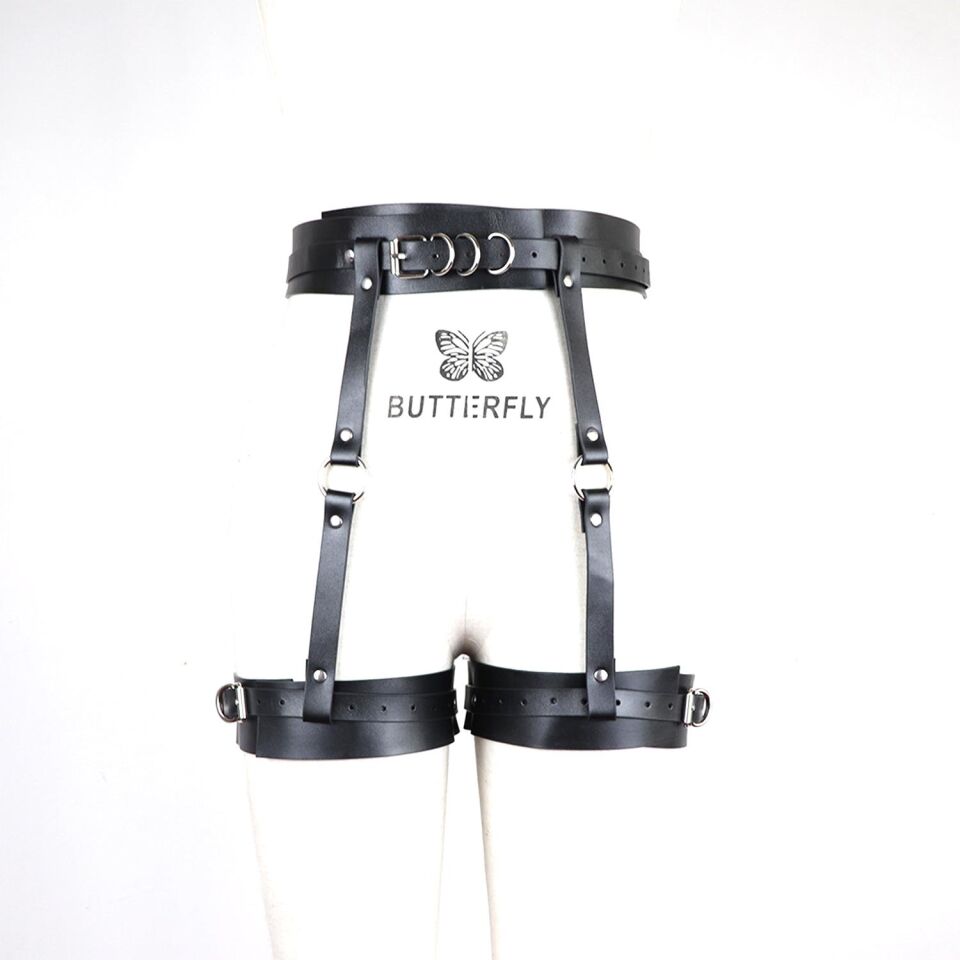 Dominant Touch Deri Bel ve Bacak Harness Takımı