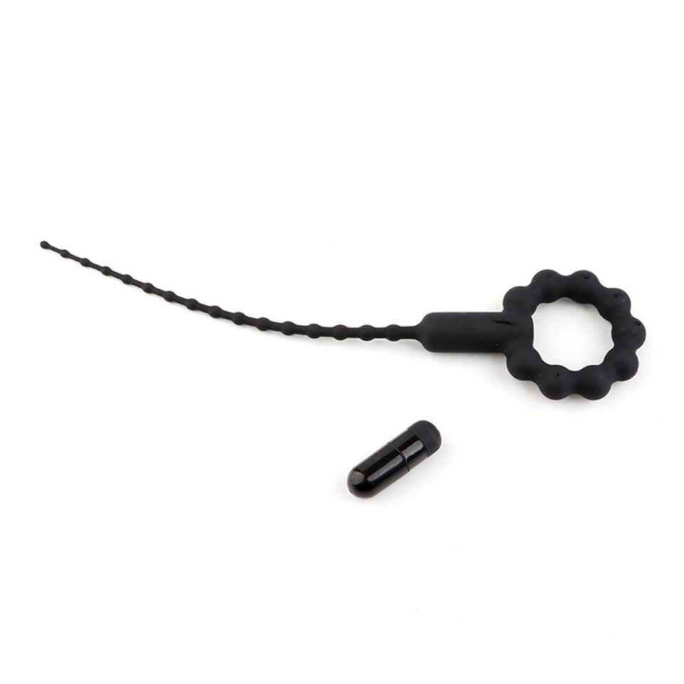 Titreşimli Boğumlu Penis Plug Siyah