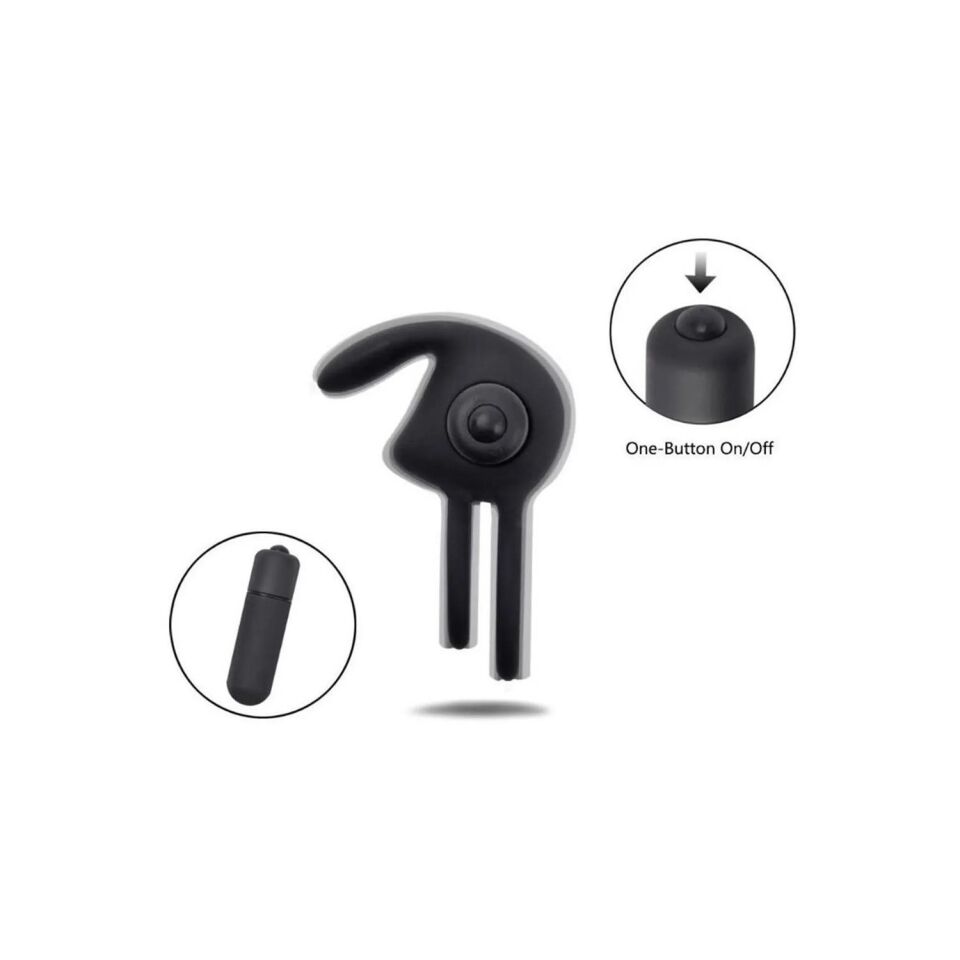 Titreşimli Rabbit Penis Halkası Siyah