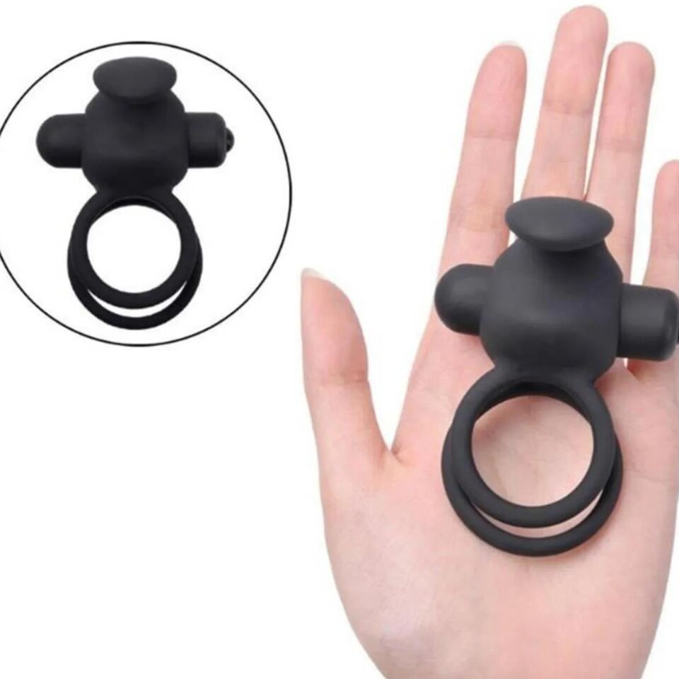 Titreşimli Rabbit Penis Halkası Siyah