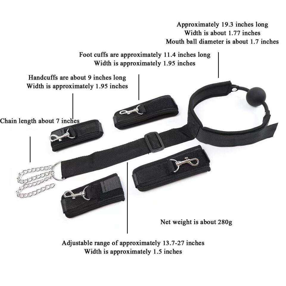 Ağız Toplu El Ayak Bağlama Kemeri Siyah