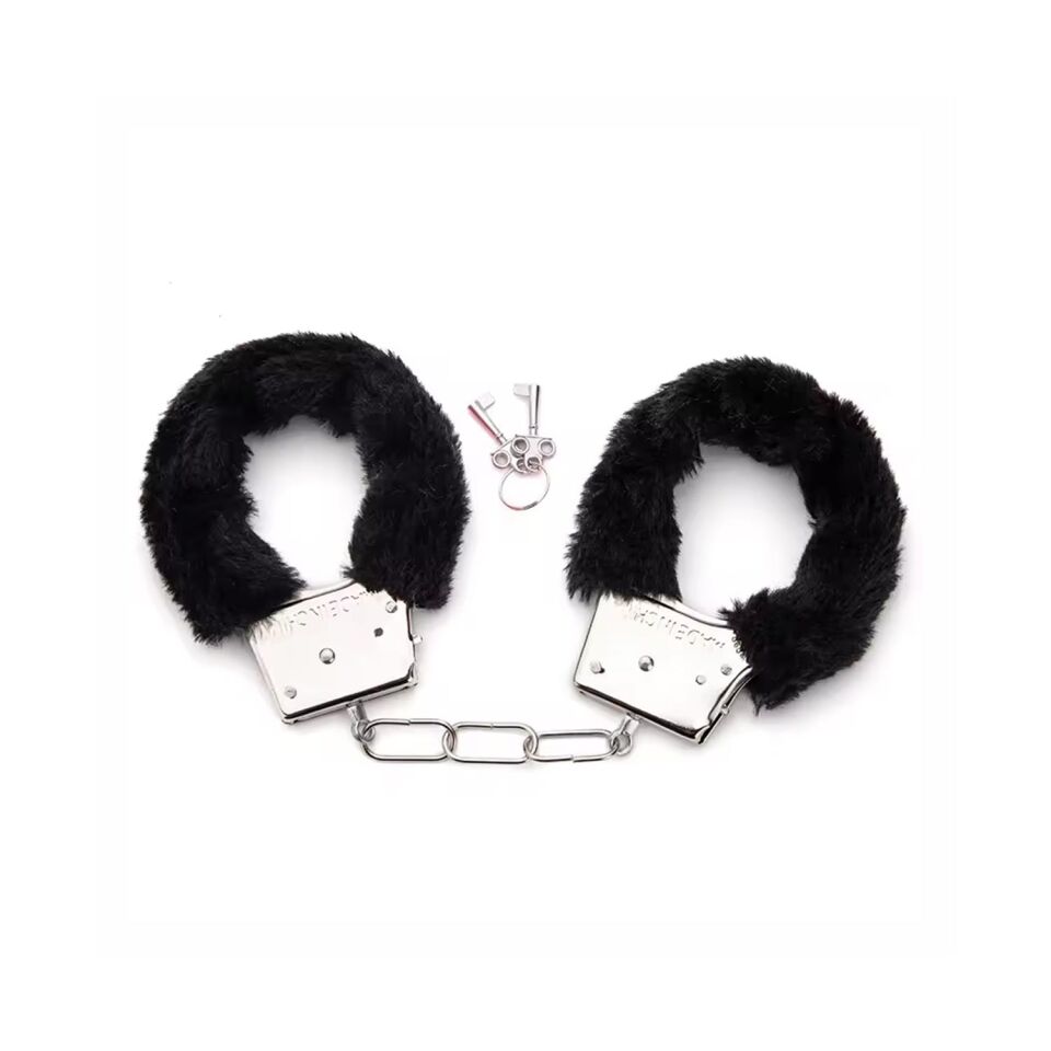 Peluşlu Metal Fantezi Kelepçe Siyah