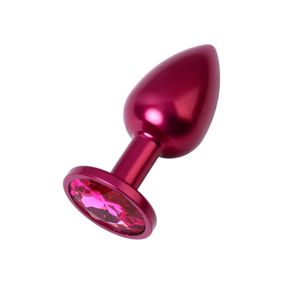 Metal Pembe Taşlı Kırmızı Anal Plug Küçük Boy