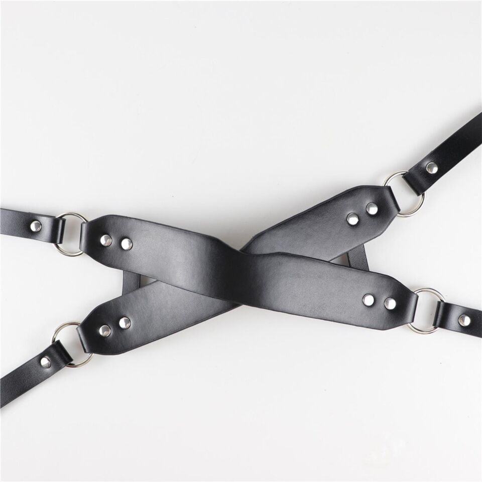 Deri Çapraz Göz Maskesi Ayarlanabilir Harness