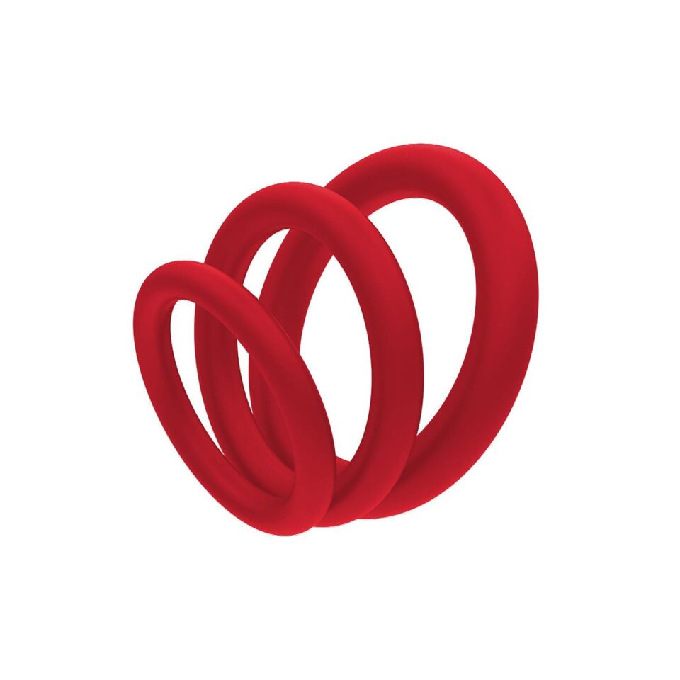 Kırmızı Penis Halkası Seti 3 Boy