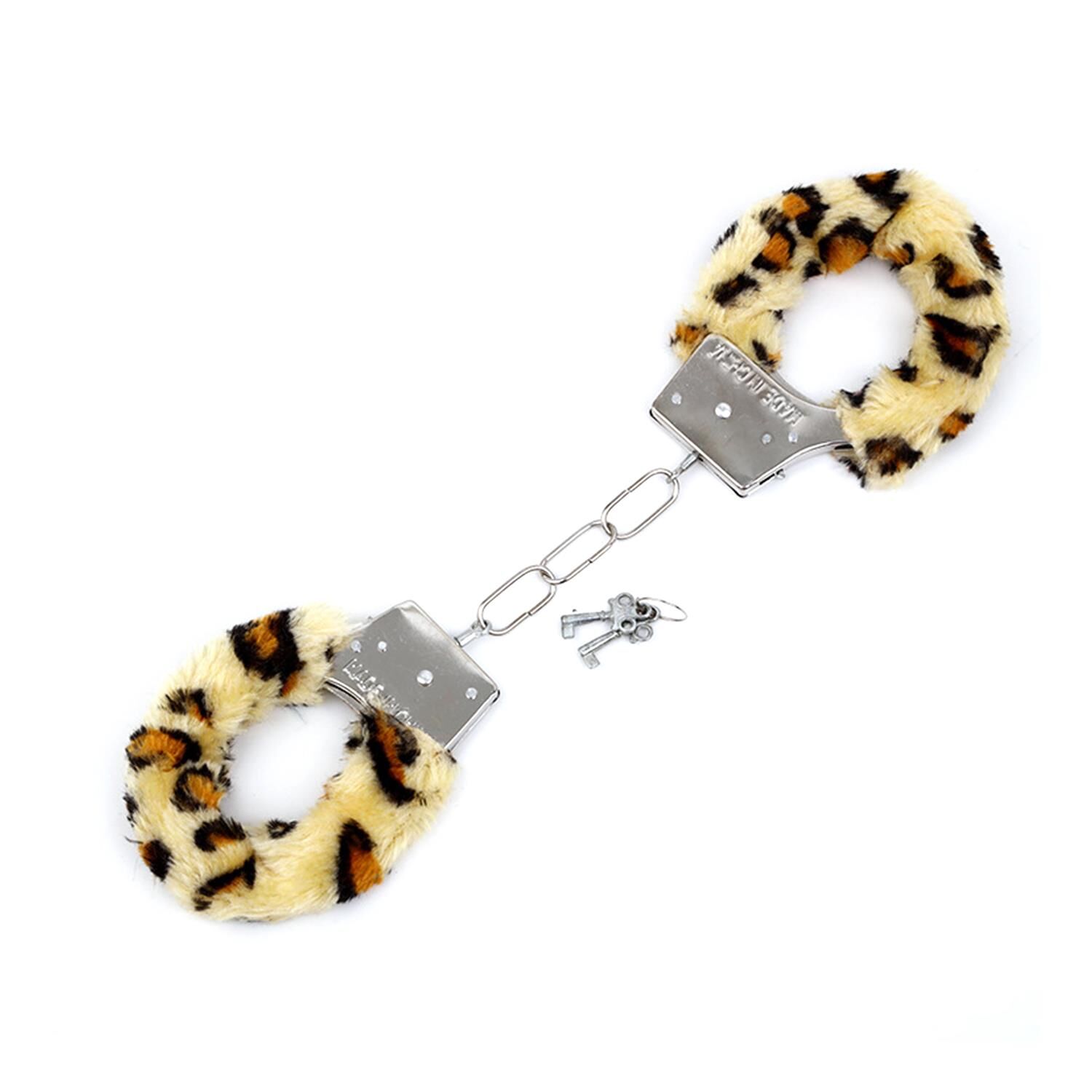 Peluşlu Metal Fantezi Kelepçe Leopar