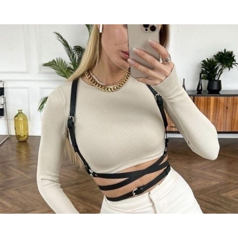 CrossFit Deri Harness Gövde Aksesuarı Siyah