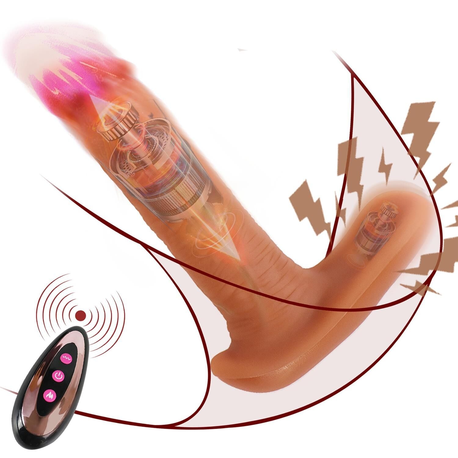 Phantom Kumandalı Hareketli Dildo