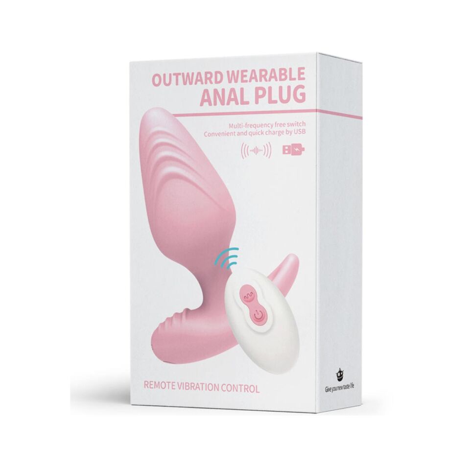 Uzaktan Kumandalı Şarjlı Titreşimli Anal Plug Pembe (10,49 cm)