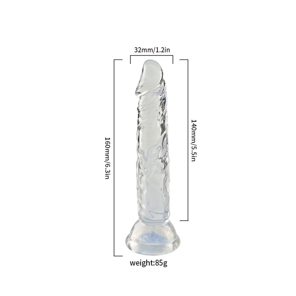 Şeffaf Silikon Gerçekçi Dildo 14cm