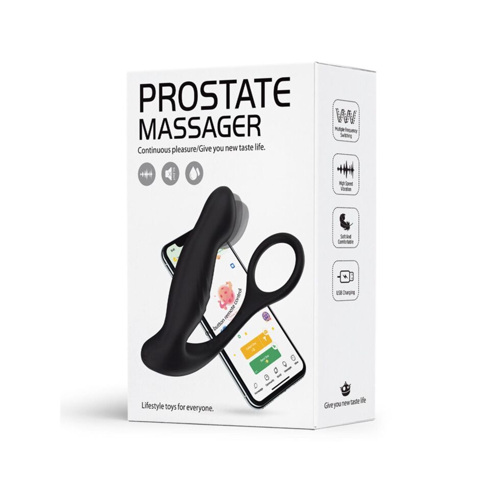 APP Kontrollü Titreşimli Anal Masaj Aleti Siyah – 10+10 Mod, USB Şarjlı, Sessiz & Su Geçirmez