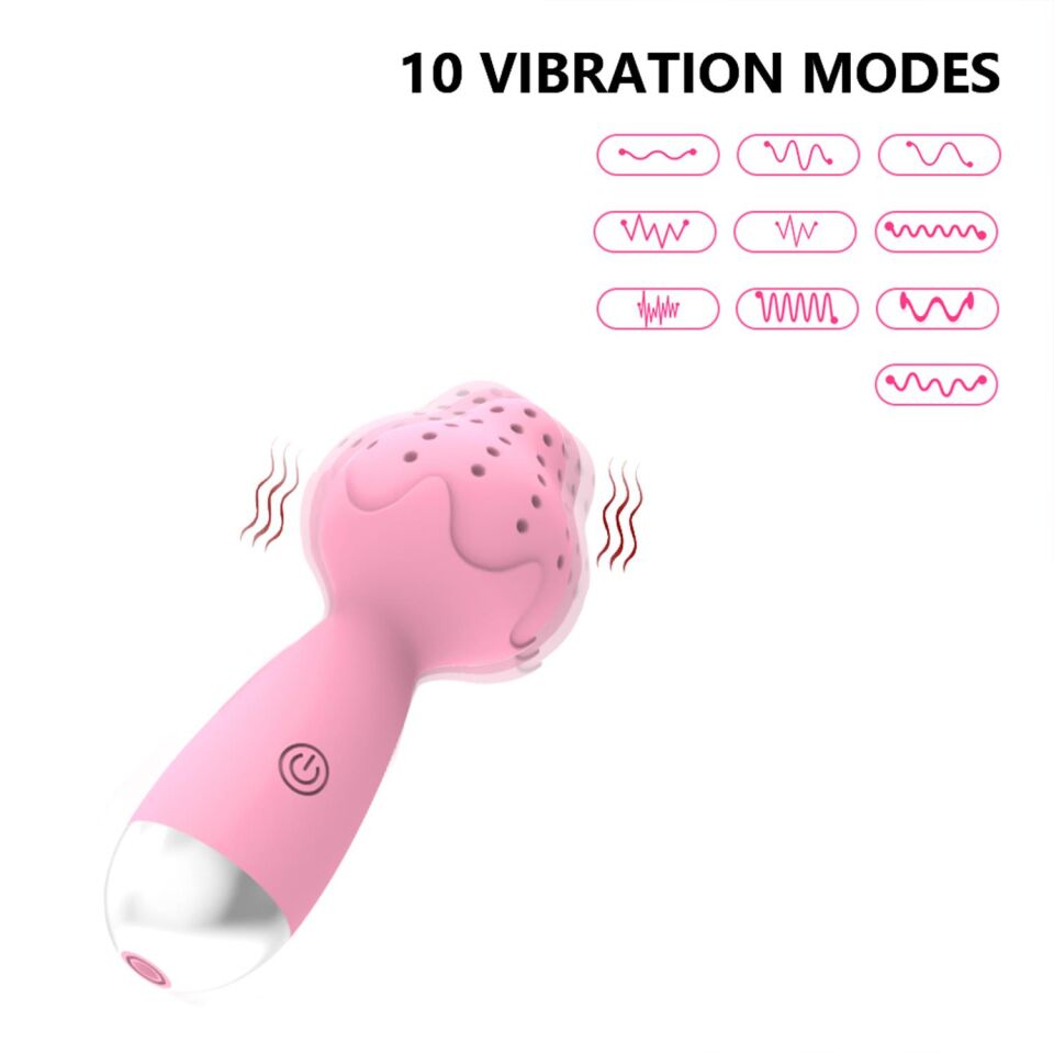 Çilek Başlıklı Mini Klitoral Masaj Vibratörü Pembe